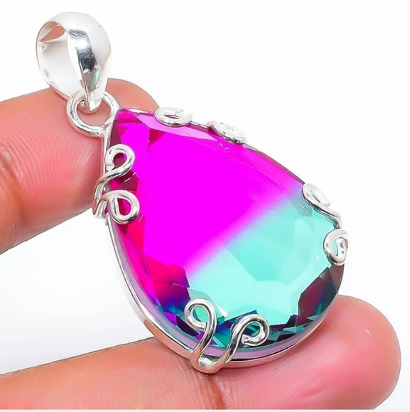 Jewelry - STERLING SILVER BI-COLOR TOURMALINE PENDANT